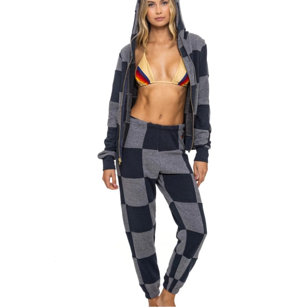 🖤AVIATOR NATION CHECK QUILTED SWEATPANTS🖤BNWT•$275